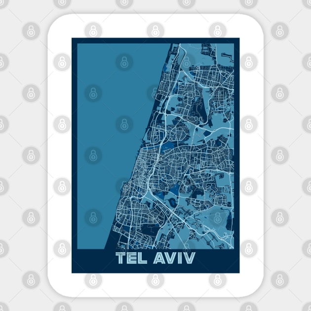 Tel Aviv - Israel Peace City Map Sticker by tienstencil